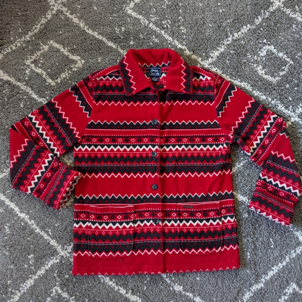 🔥3/$30🔥 Vintage Cherokee Brand Aztec  Fleece  sz:S
